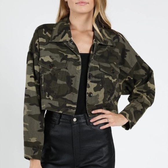 Camo crop jacket womens Clearance